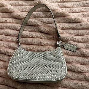 Coach Teri Mini With Silver Crystals Rhinestone Shoulder Bag